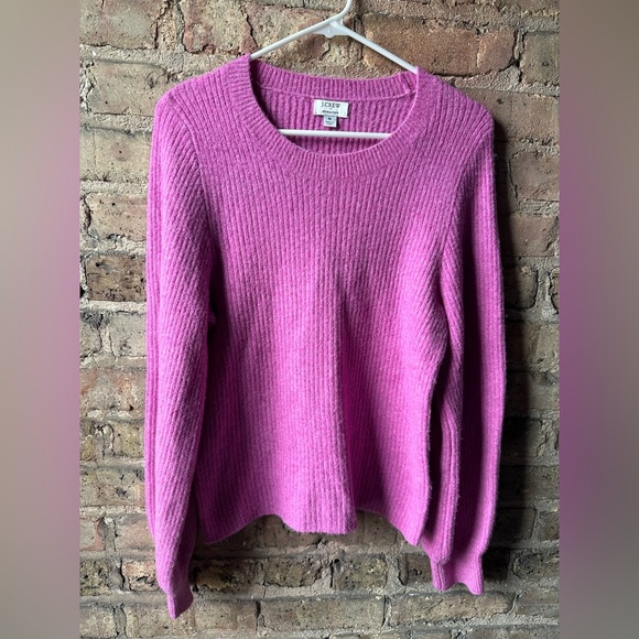 J. Crew Vibrant Pink Crew Neck Sweater - Picture 1 of 4